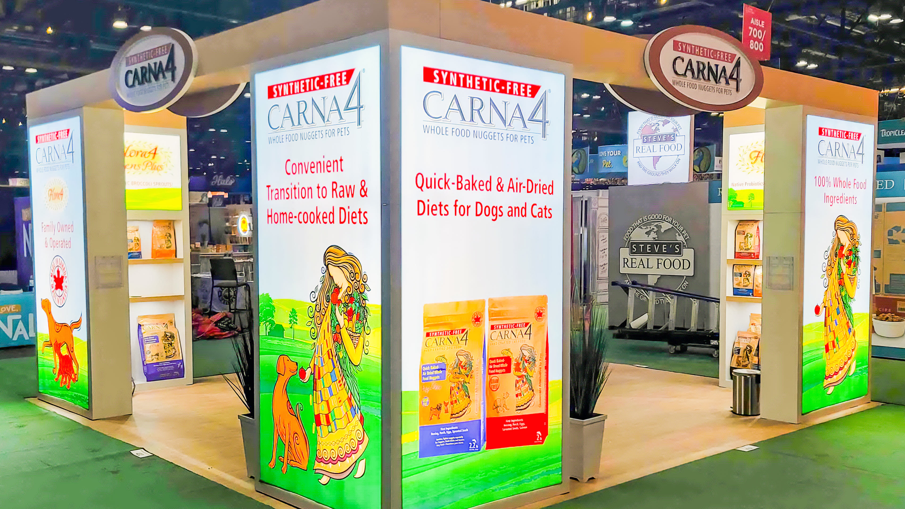 Custom 20 x 20 Island Trade Show Booth design and build by exhibiTeam Carna4